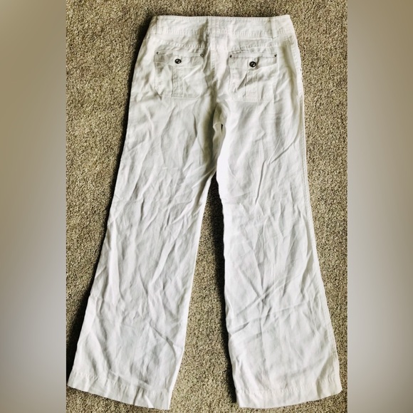 INC White Linen Pant Size 4 - Picture 3 of 7